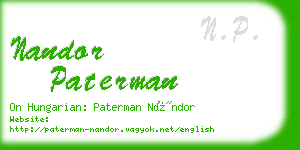 nandor paterman business card